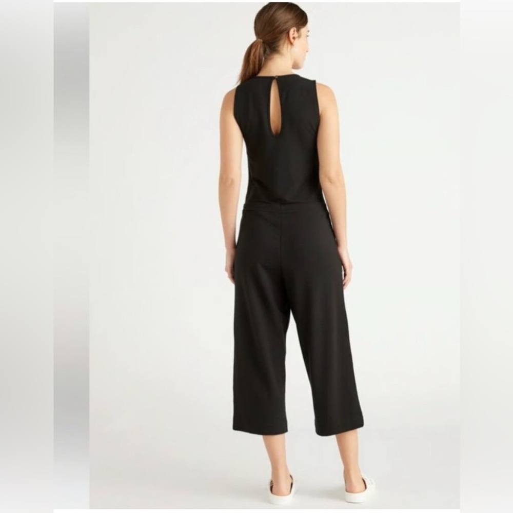 100% organic cotton Ankle-Length Jumpsuit with V-Neck, Tie Waist, Keyhole back